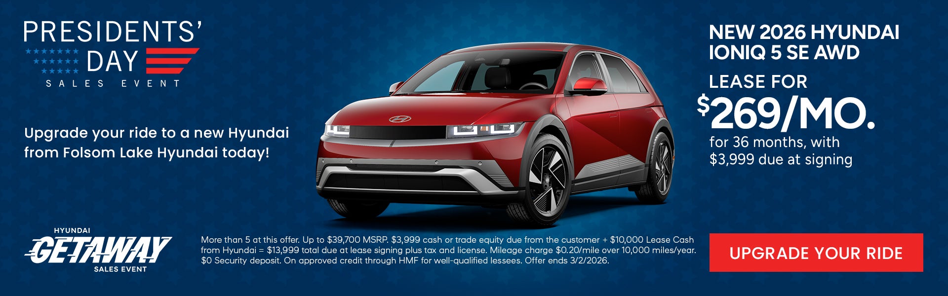 Lease for $269/month for 36 months $3,999 due at signing