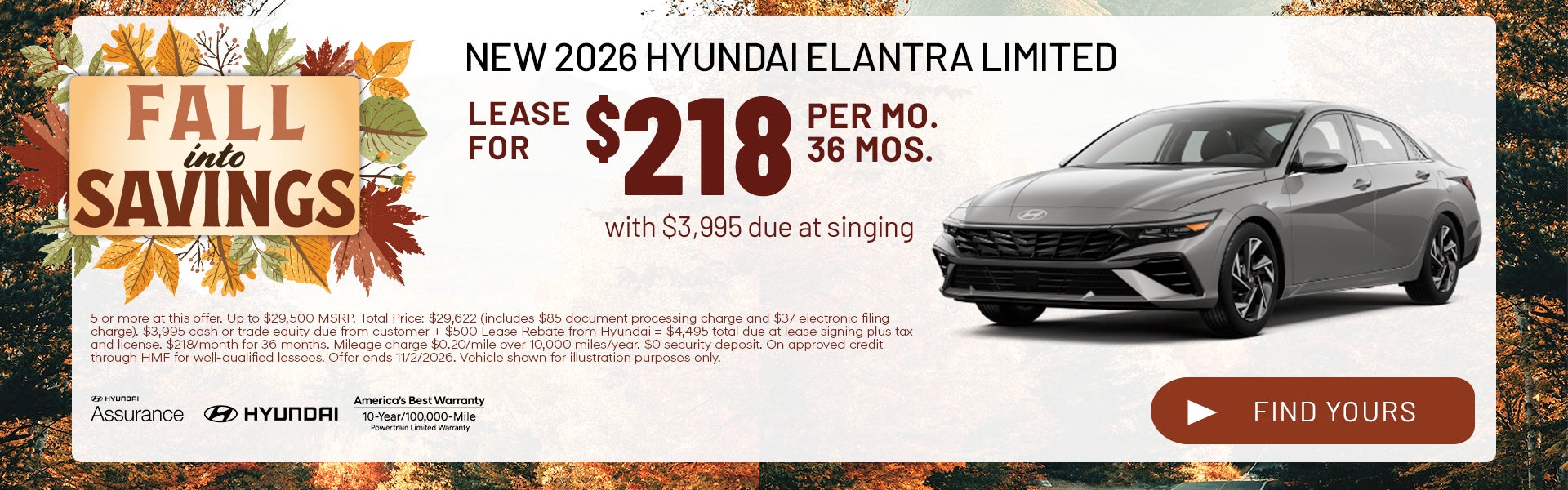 Lease for $218/month for 36 months