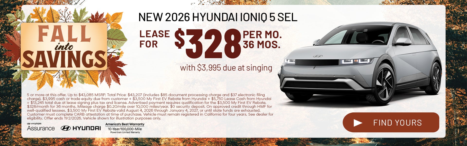 Lease for $328/month for 36 months