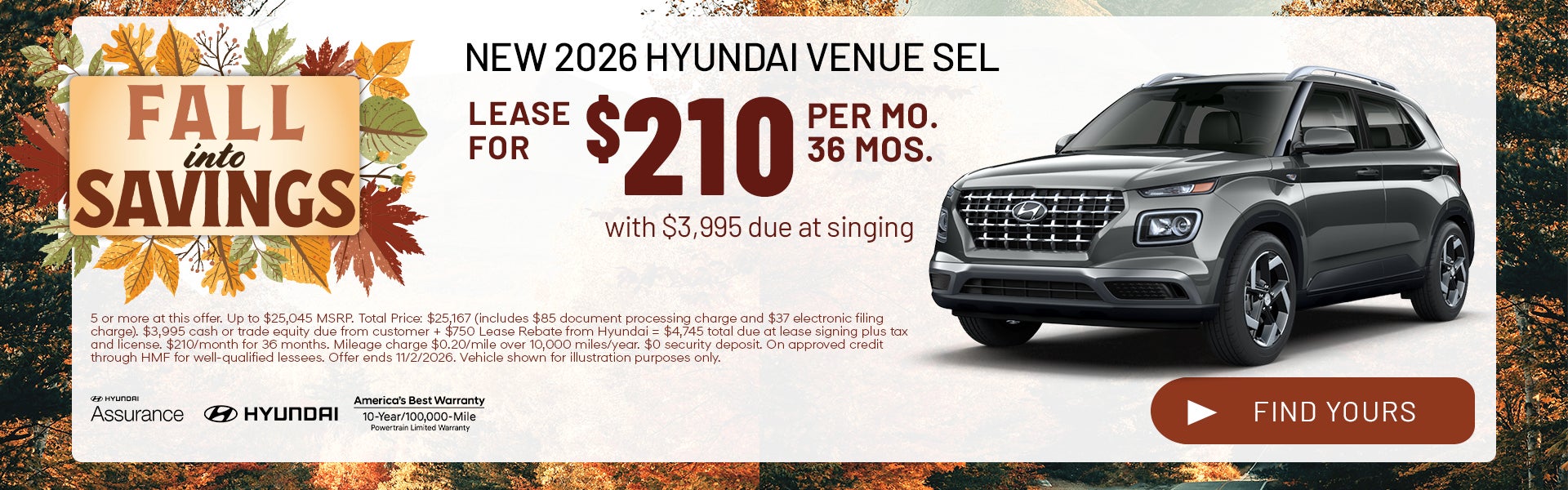 Lease for $210 per month for 36 months 