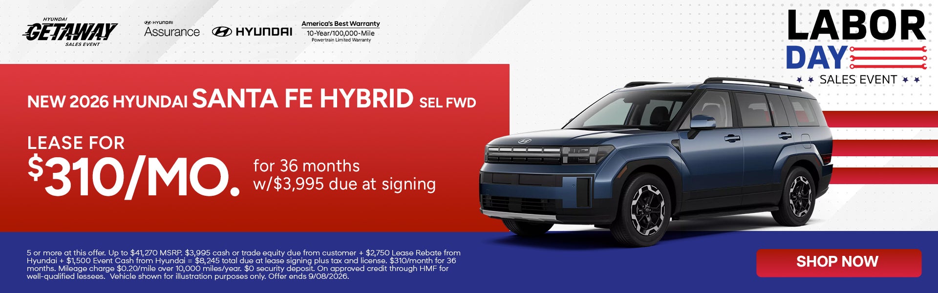 Lease for $310/month for 36 months $3,995 due at signing