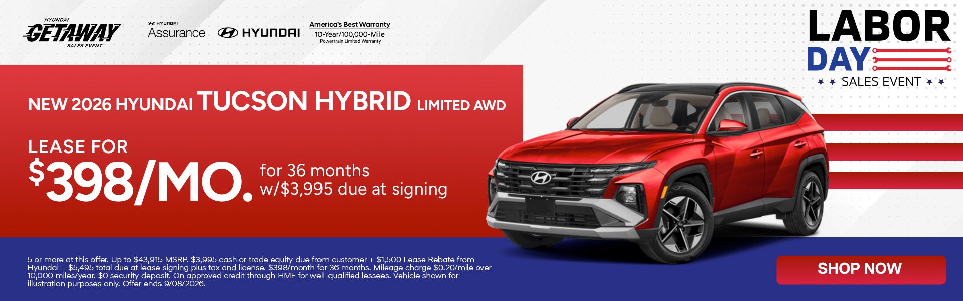 Lease for $398 per month for 36 months