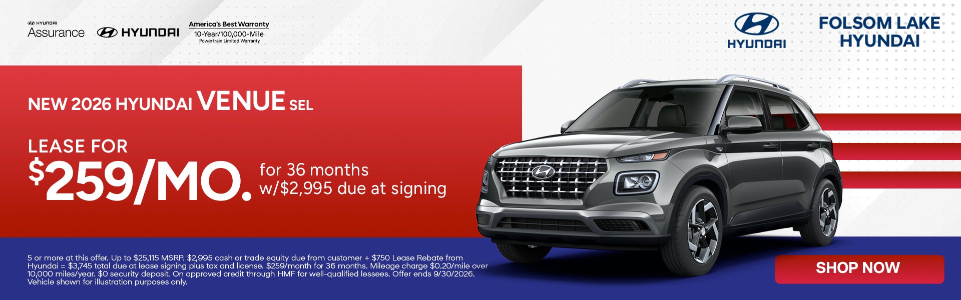 Lease for $259 per month for 36 months