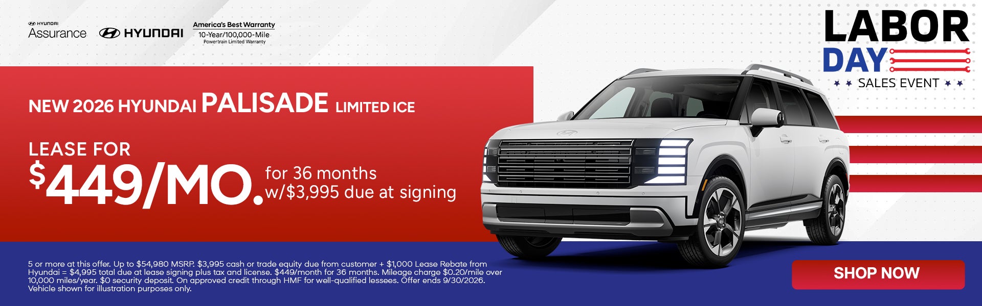 Lease for $449/month for 36 months $3,995 due at signing