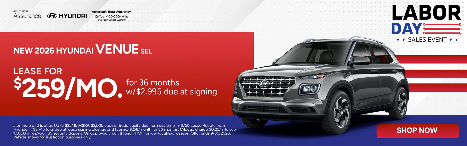 Lease for $259 per month for 36 months